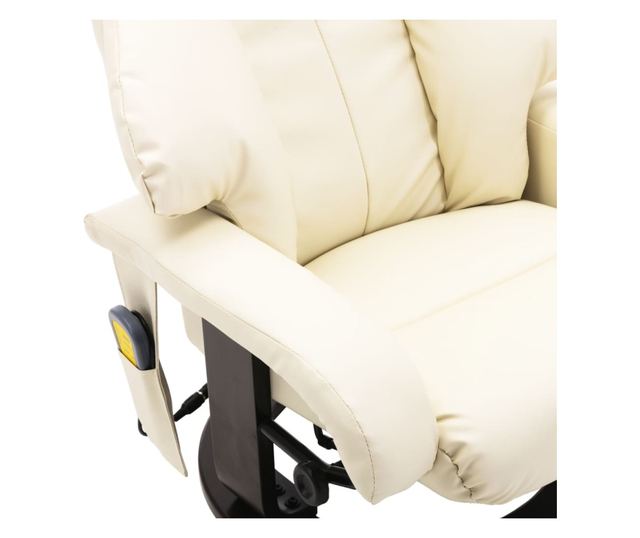 Naslonjač za masažu s nagibom za TV bijela krem eko koža