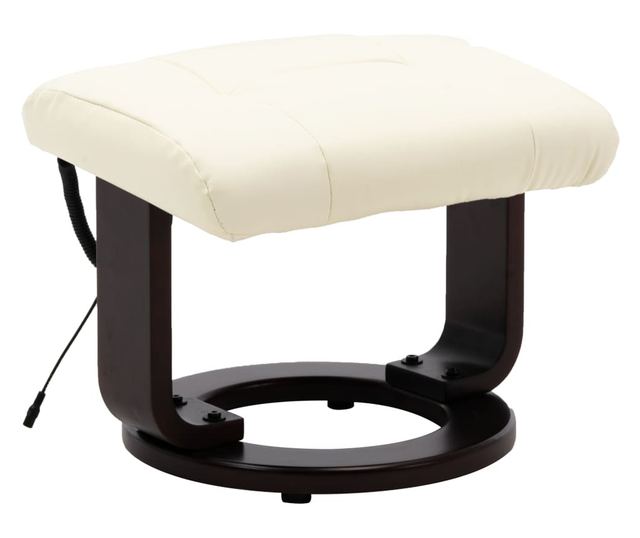 Naslonjač za masažu s nagibom za TV bijela krem eko koža