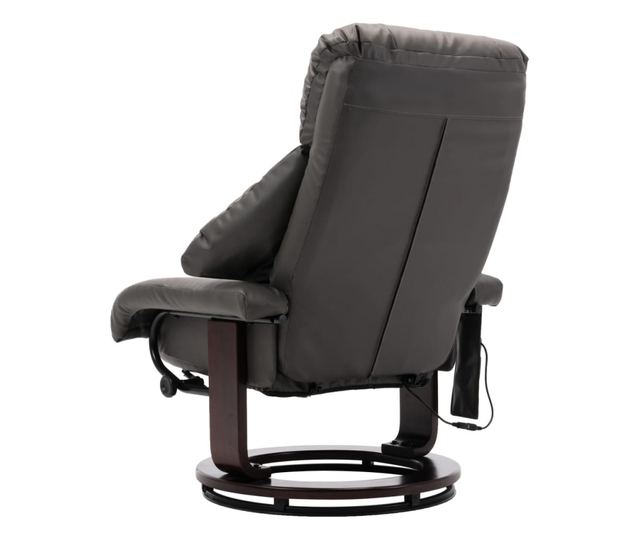 Naslonjač za masažu s nagibom za TV, sivi, eko koža