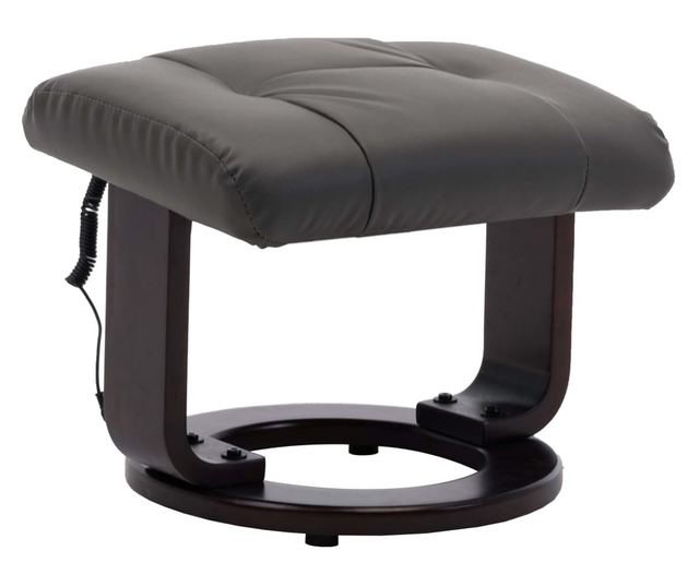 Naslonjač za masažu s nagibom za TV, sivi, eko koža