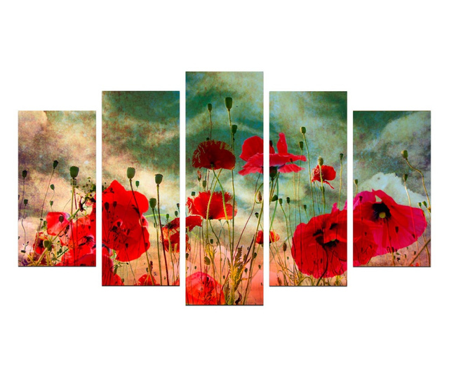 Комплект 5 картини Poppy Field