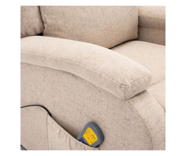 Naslonjač za masažu, krem, tekstilni materijal