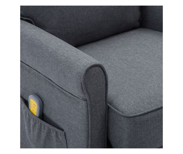 Naslonjač za masažu na razvlačenje, tamno siva, tekstilni materijal