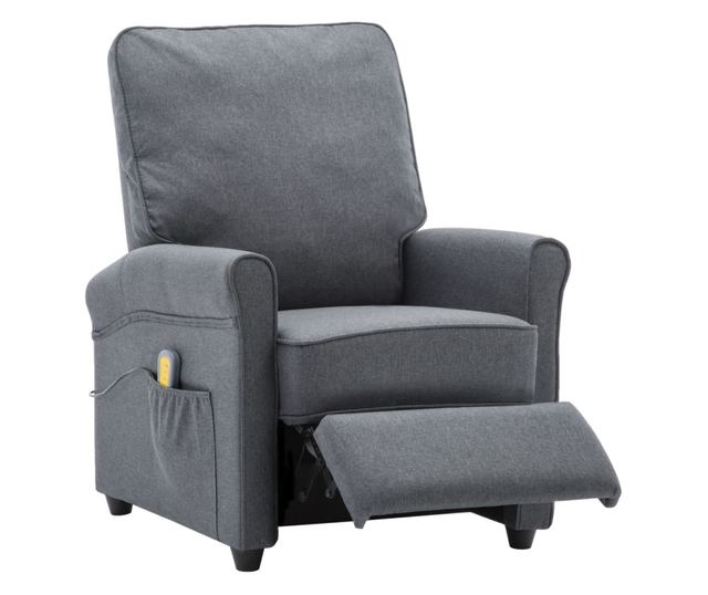 Naslonjač za masažu na razvlačenje, tamno siva, tekstilni materijal