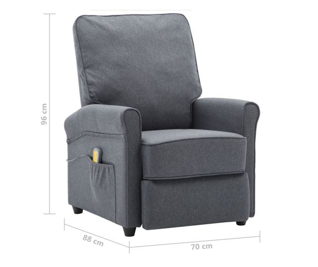 Naslonjač za masažu na razvlačenje, tamno siva, tekstilni materijal