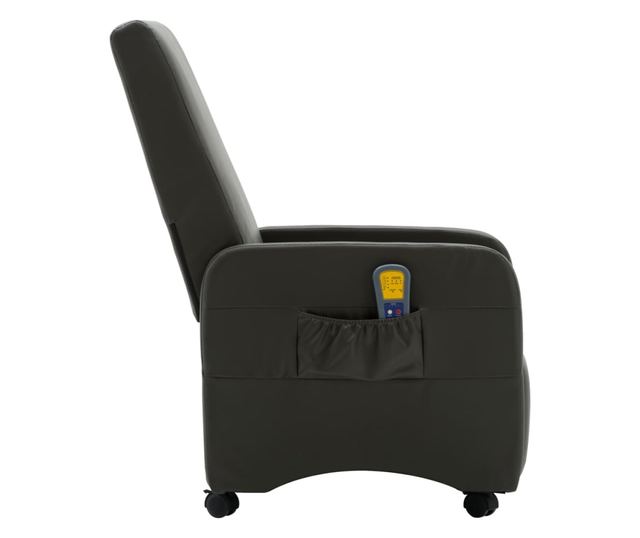 Naslonjač za masažu s mogućnošću naginjanja, sivi, umjetna koža