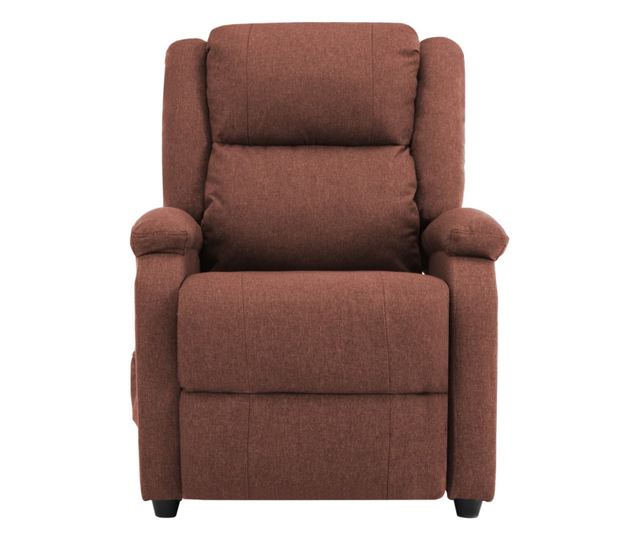 Naslonjač za masažu na razvlačenje, smeđi, tekstilni materijal