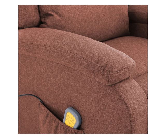 Naslonjač za masažu na razvlačenje, smeđi, tekstilni materijal