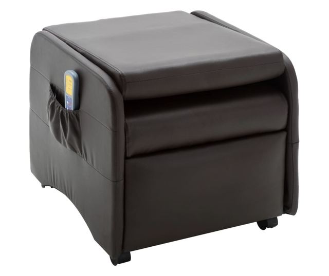 Naslonjač za masažu s nagibom, smeđi, eko koža