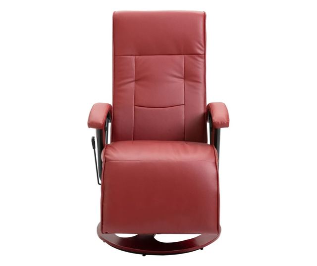 Masažna fotelja, vinsko crvena, eko koža