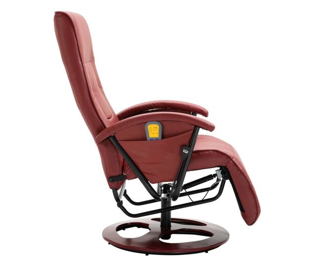 Masažna fotelja, vinsko crvena, eko koža