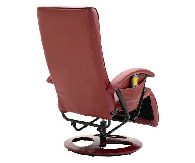 Masažna fotelja, vinsko crvena, eko koža