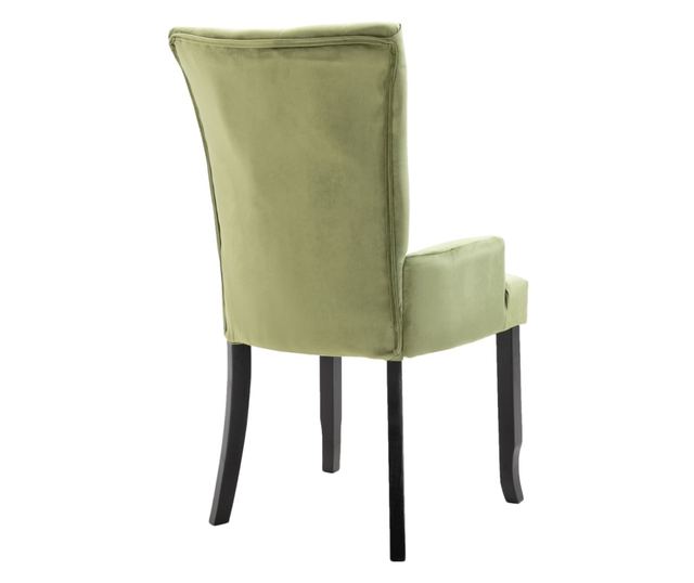 Kuhinjska stolica s naslonima za ruke, svijetlozelena, baršun