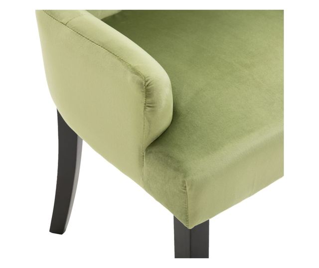 Kuhinjska stolica s naslonima za ruke, svijetlozelena, baršun