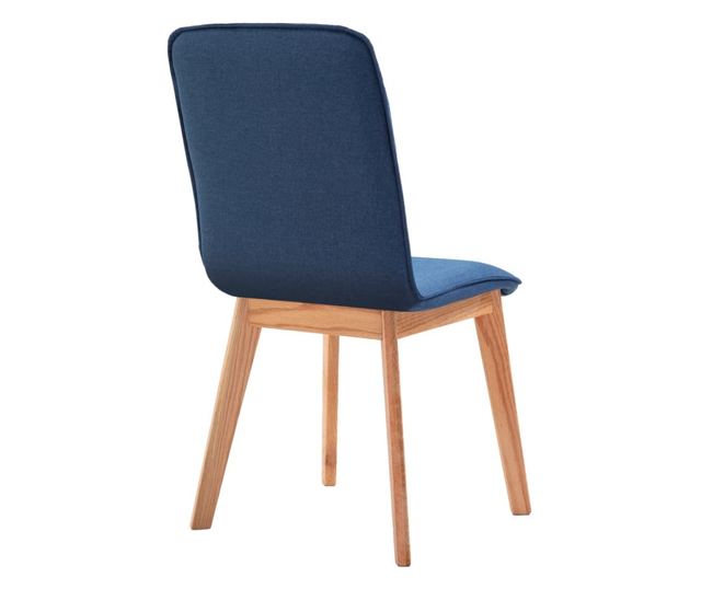 Kuhinjske stolice 2 kom. plave, tekstil i masivni hrast