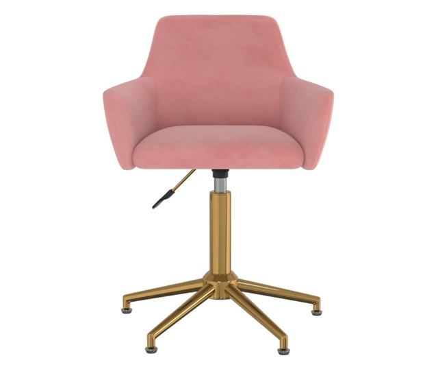 Zakretne kuhinjske stolice, 2 kom., ružičaste, baršun