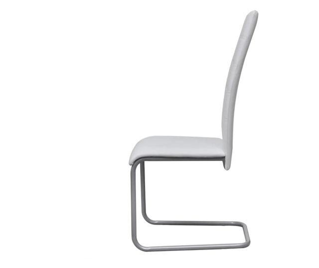 Kuhinjska konzolna stolica, 6 kom., bijela, ekološka koža