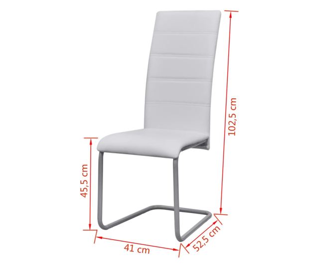 Kuhinjska konzolna stolica, 6 kom., bijela, ekološka koža