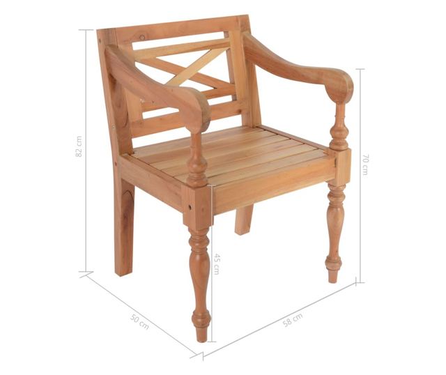 Stolice Batavia, 2 kom., svijetlosmeđe, masivno drvo mahagonija