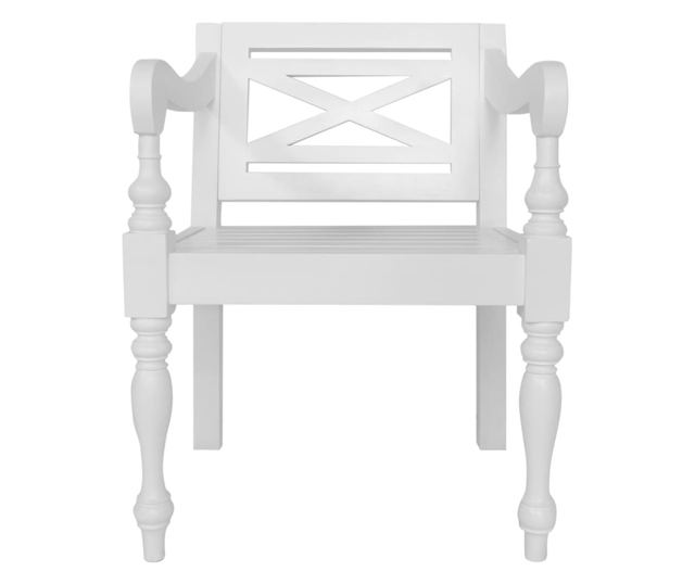 Stolice Batavia, 2 kom., bijele, masivno drvo mahagonij