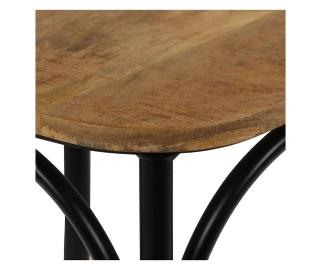 Stolice, križni naslon, 2 kom., crna, masivno drvo manga