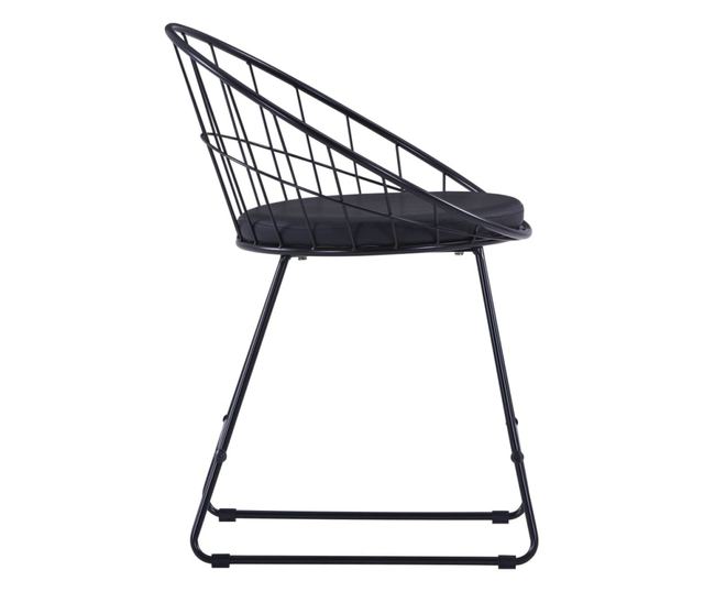 Kuhinjske stolice, sjedalo od ekološke kože, 4 kom, crne, čelik