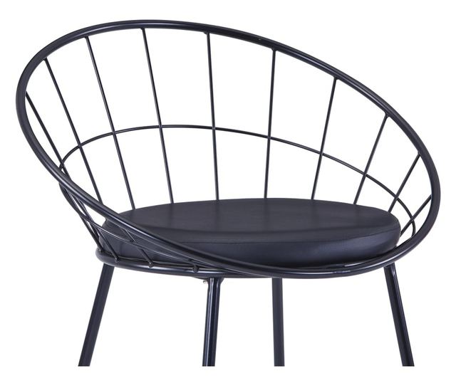 Kuhinjske stolice, sjedalo od umjetne kože, 2 kom., crna, čelik