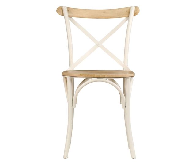 Križne stolice, 2 kom., bijele, masivno drvo manga