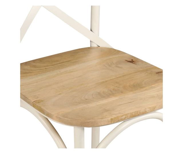 Križne stolice, 2 kom., bijele, masivno drvo manga