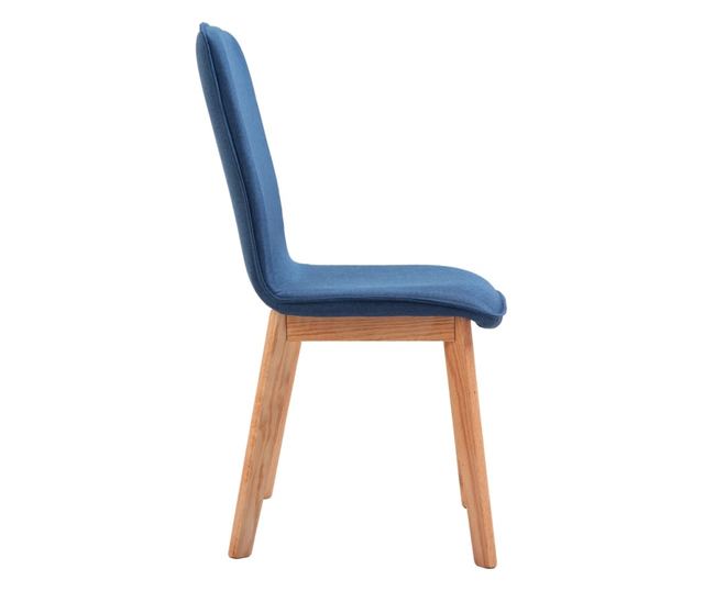 Kuhinjske stolice 2 kom. plave, tekstil i masivni hrast