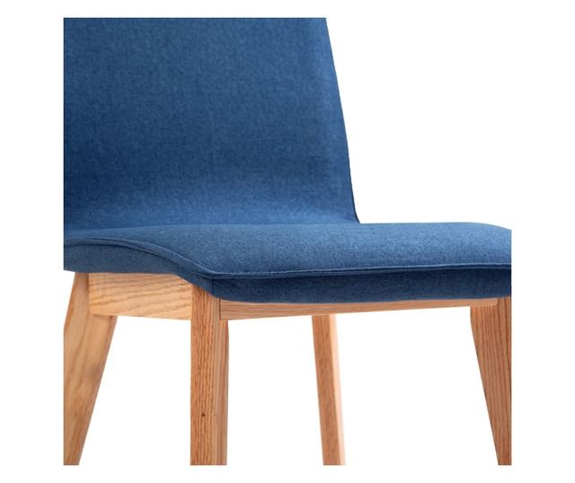 Kuhinjske stolice 2 kom. plave, tekstil i masivni hrast