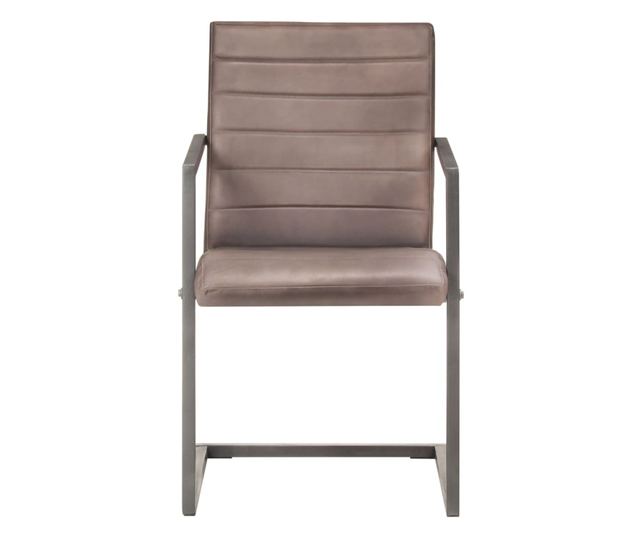 Kuhinjske stolice za konzolu, 6 kom, smeđe, prava koža