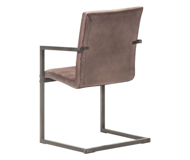 Kuhinjske stolice za konzolu, 6 kom, smeđe, prava koža