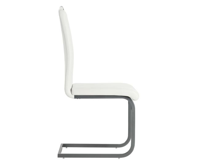 Konzolne kuhinjske stolice, set 4, bele, umetno usnje