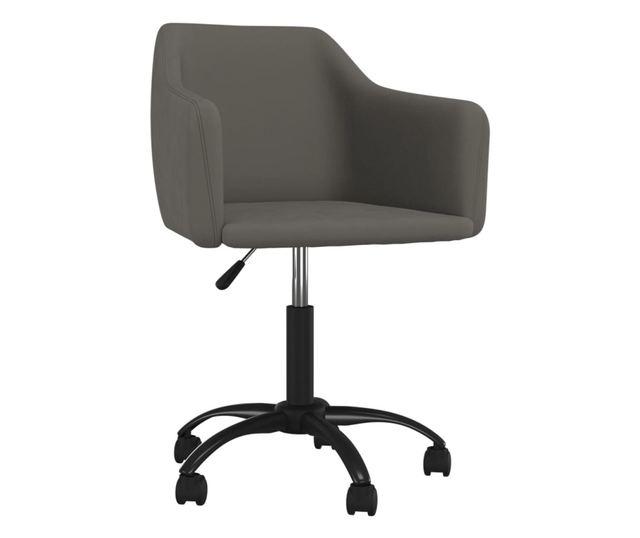 Okretne kuhinjske stolice, 2 kom, tamnosive, baršunaste