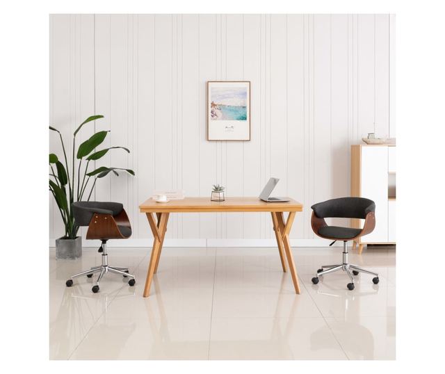 Vrtljivi kuhinjski stoli, 2 kosa, sivi, blago