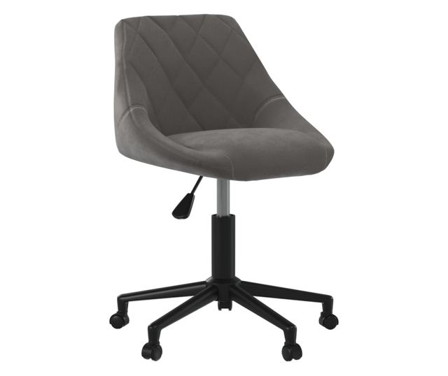 Vrtljiv jedilni stol, temno siv, žamet