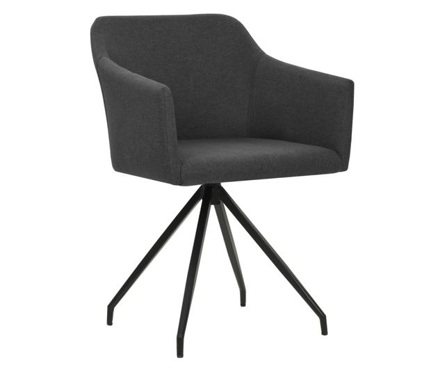 Zakretne kuhinjske stolice, 2 kom., tamno siva, tekstil