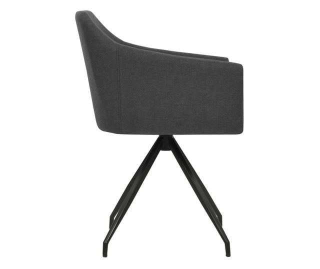 Zakretne kuhinjske stolice, 2 kom., tamno siva, tekstil