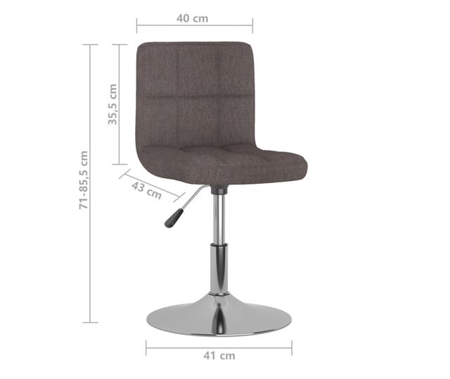 Zakretne stolice za blagovaonicu, 4 kom., sivo taupe, tekstil