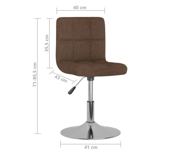 Zakretne kuhinjske stolice, 2 kom., smeđe, tekstil