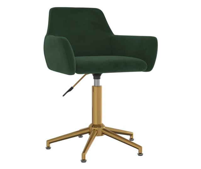 Zakretne kuhinjske stolice, 2 kom., tamnozelene, baršun