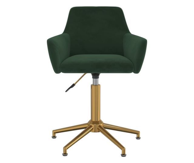 Zakretne kuhinjske stolice, 2 kom., tamnozelene, baršun