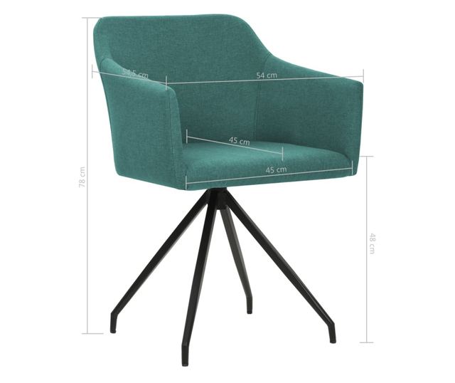 Zakretne kuhinjske stolice, 2 kom., zelene, tekstil