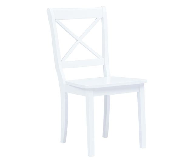 Kuhinjske stolice, 2 kom., bijele, masivno drvo hevea