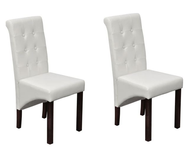 Kuhinjske stolice, 2 kom., bijele, umjetna koža