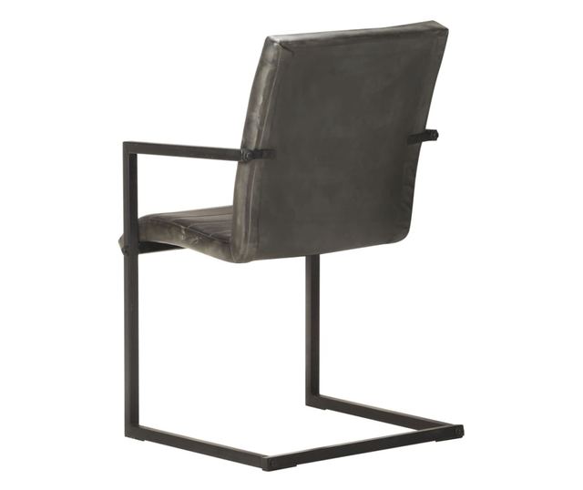 Konzolne kuhinjske stolice, 6 kom., siva, prirodna koža