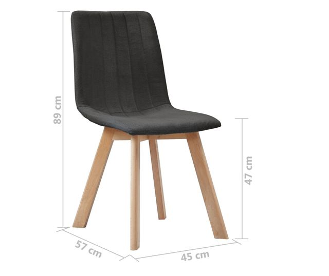 Kuhinjske stolice, 2 kom., tamno siva, tekstil