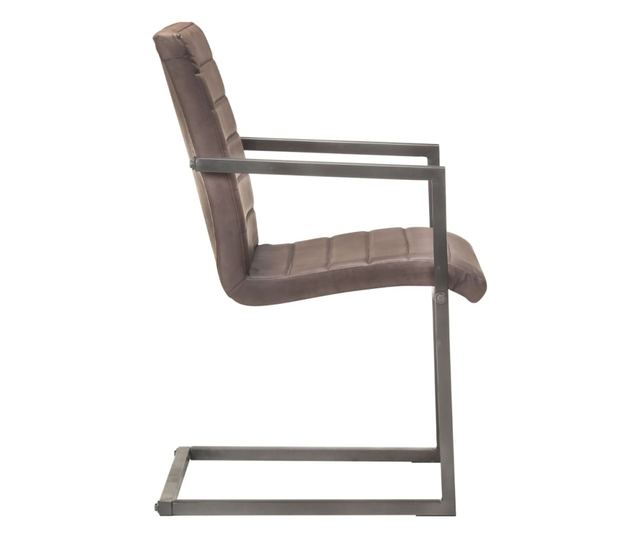 Kuhinjske stolice za konzolu, 6 kom, smeđe, prava koža