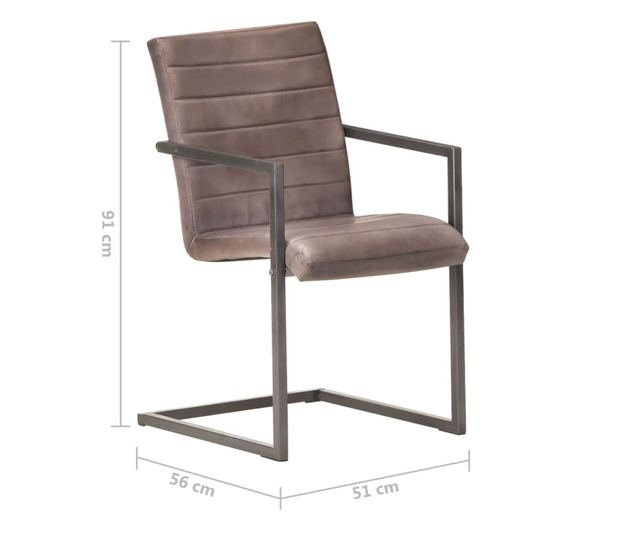 Kuhinjske stolice za konzolu, 6 kom, smeđe, prava koža